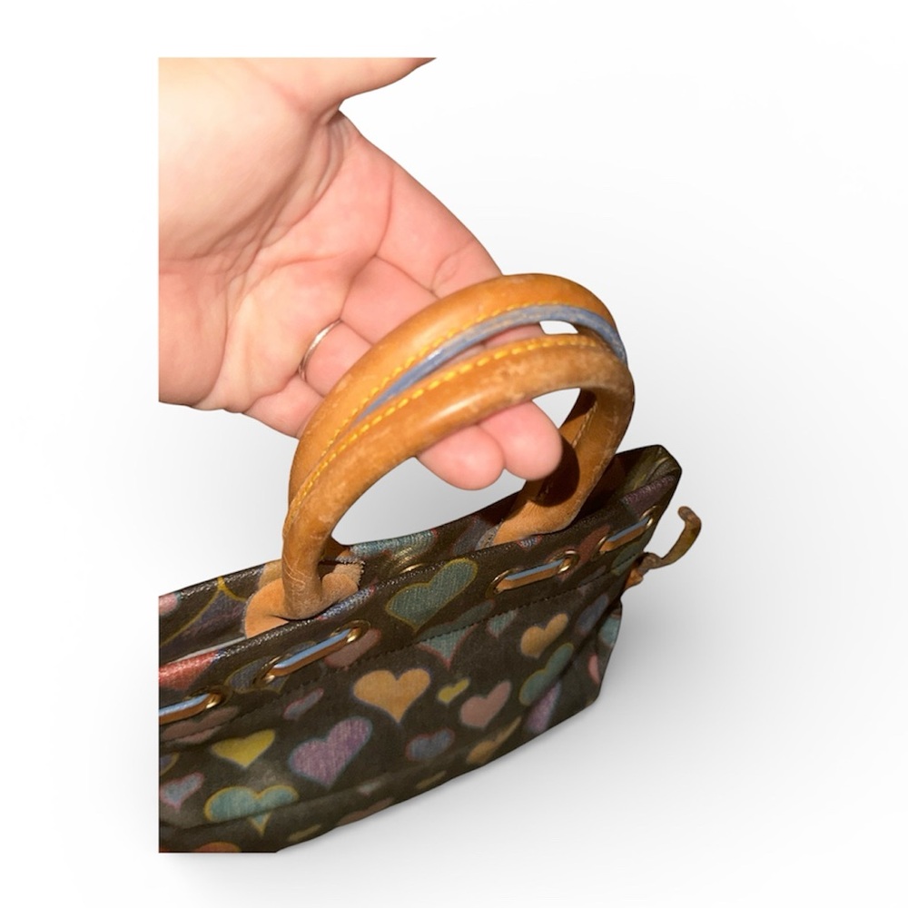 Y2K Dooney & Bourke Heart Pattern Small/mini Satchel - Picture 3 of 8